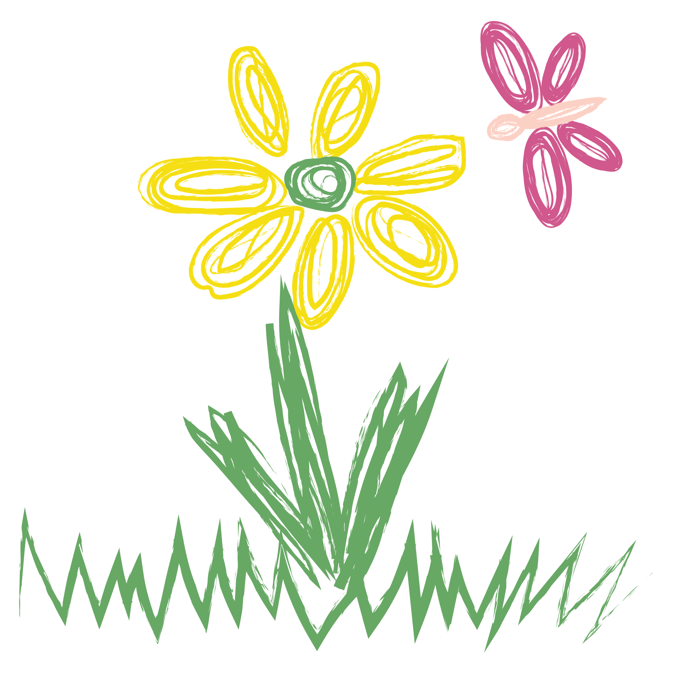 Flower with Butterfly | Iron-on Patch | Meadow Manor