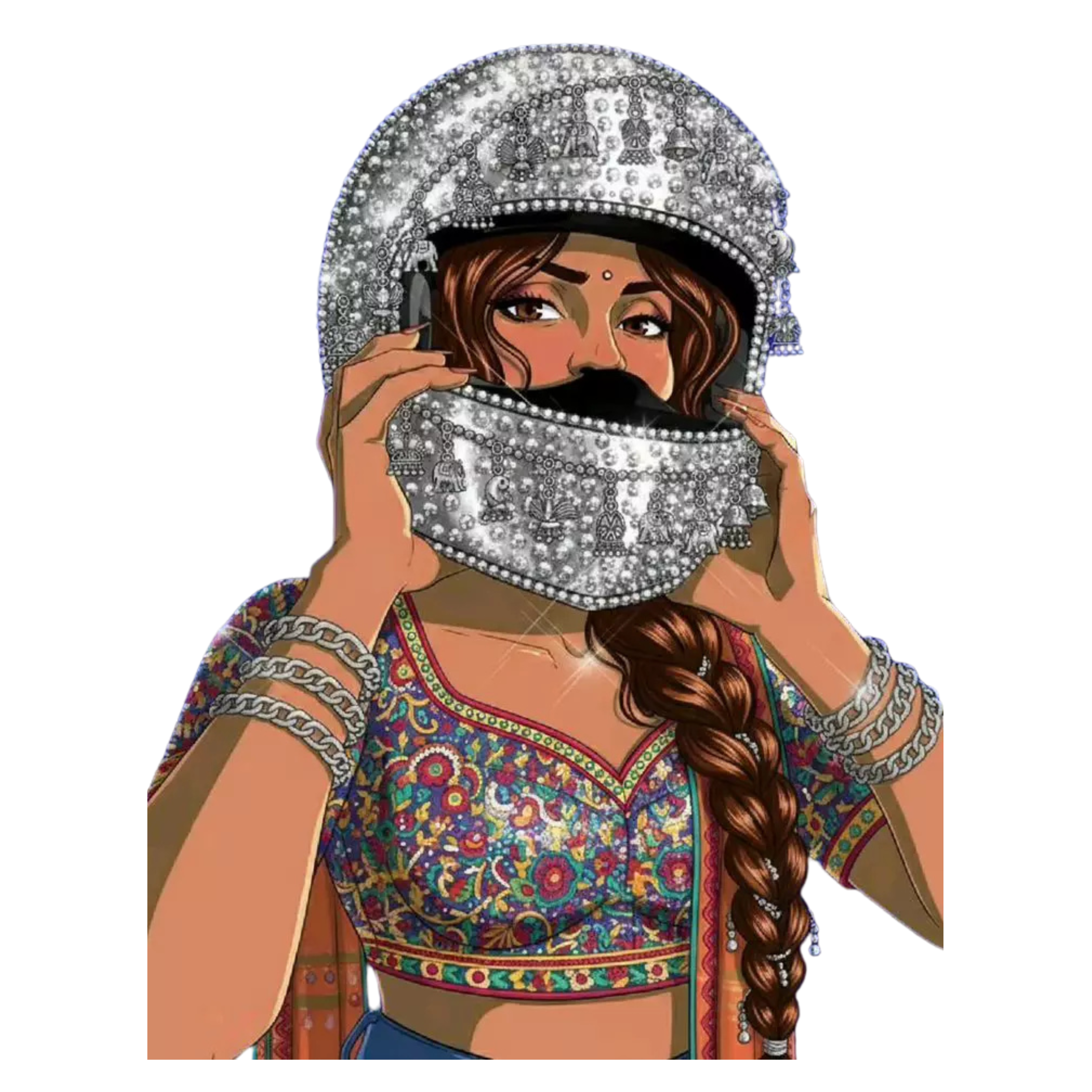 Desi Girl Biker | Iron-on Patch | Biker's Creed