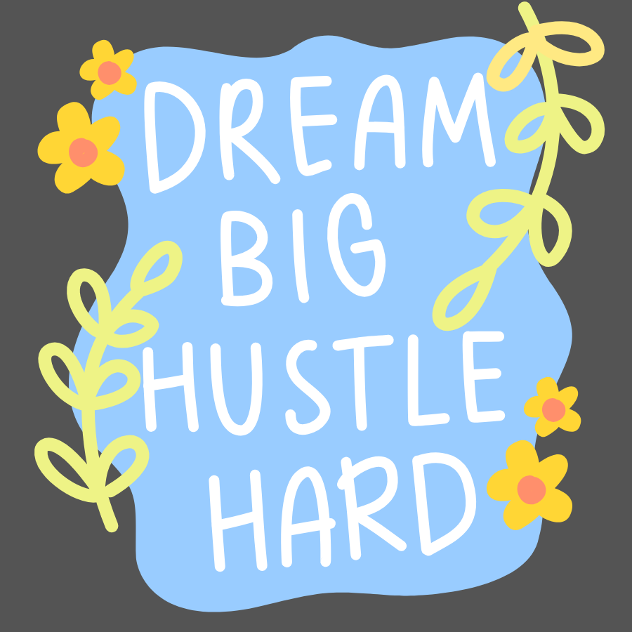 Dream big hustle harder | Iron-on Patch | Aesthetic Quote Pop patches