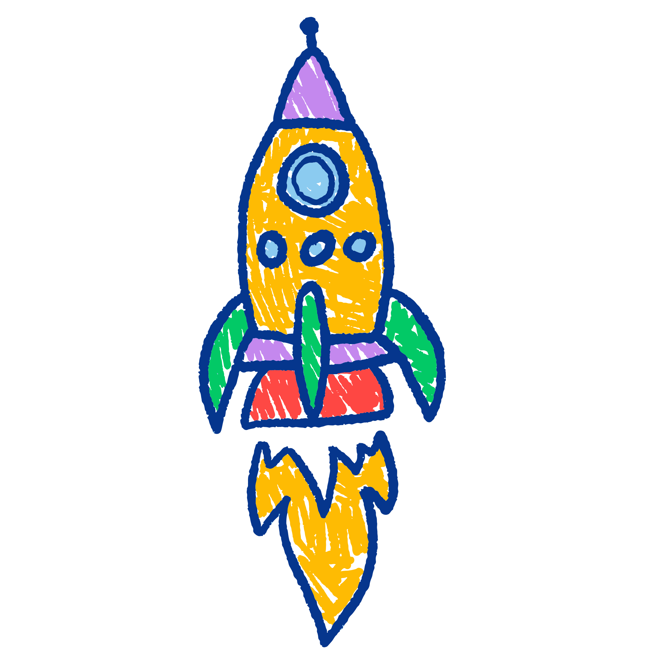 Color Full Rocket | Iron-on Patch | Meadow Manor