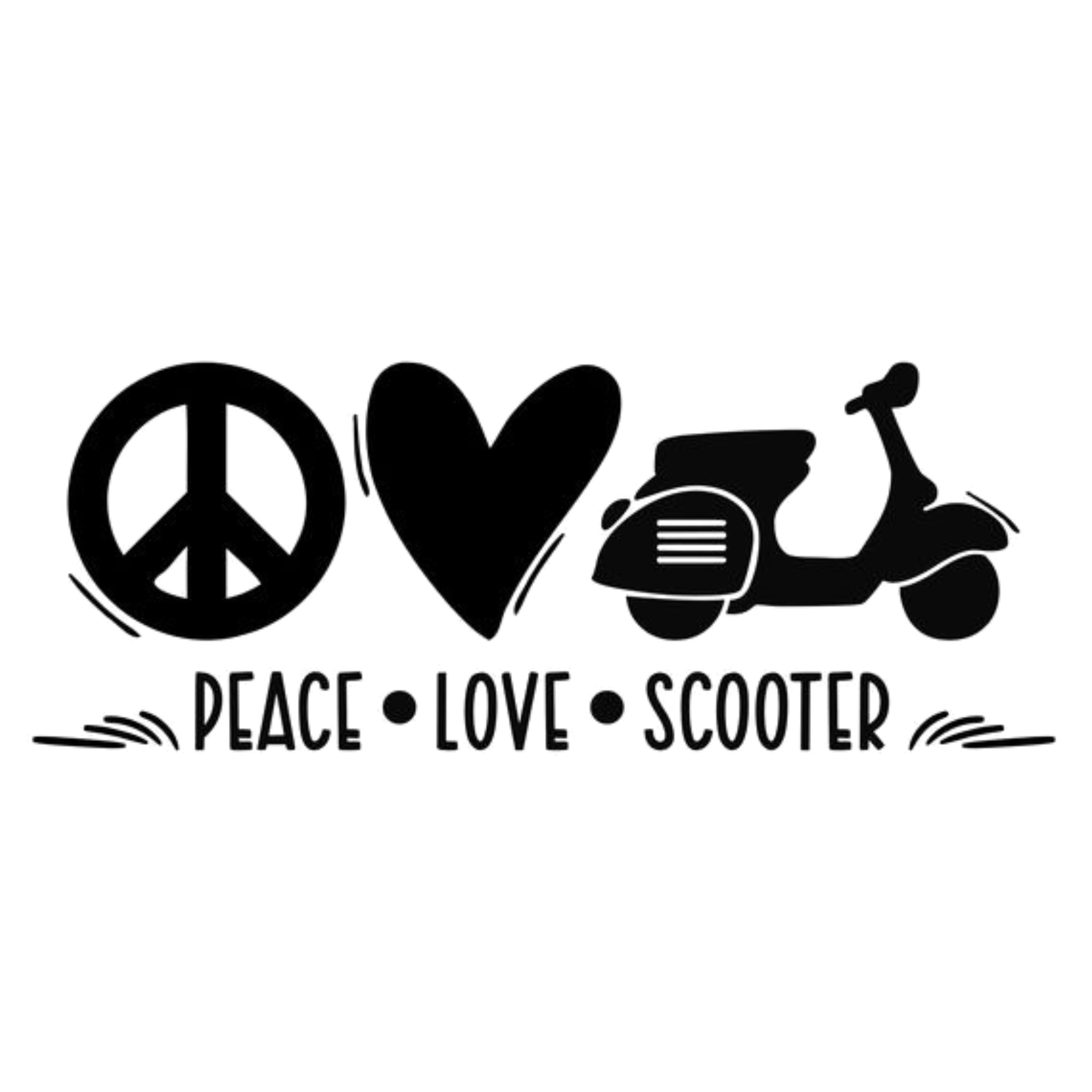 Peace - Love - Scooter | Iron-on Patch | Biker's Creed