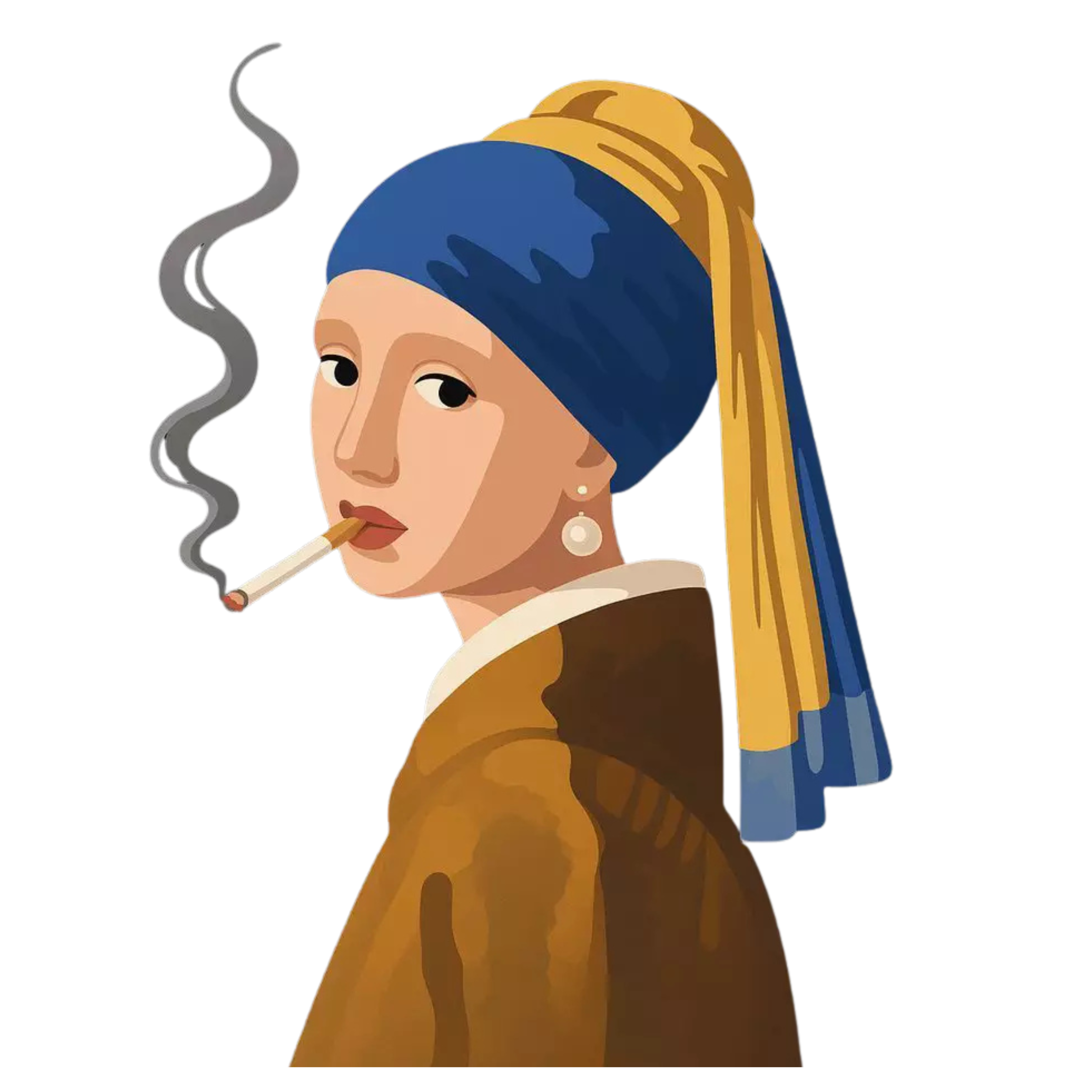 Smokin Girl With a Pearl | Iron-on Patch | Girlie Pop