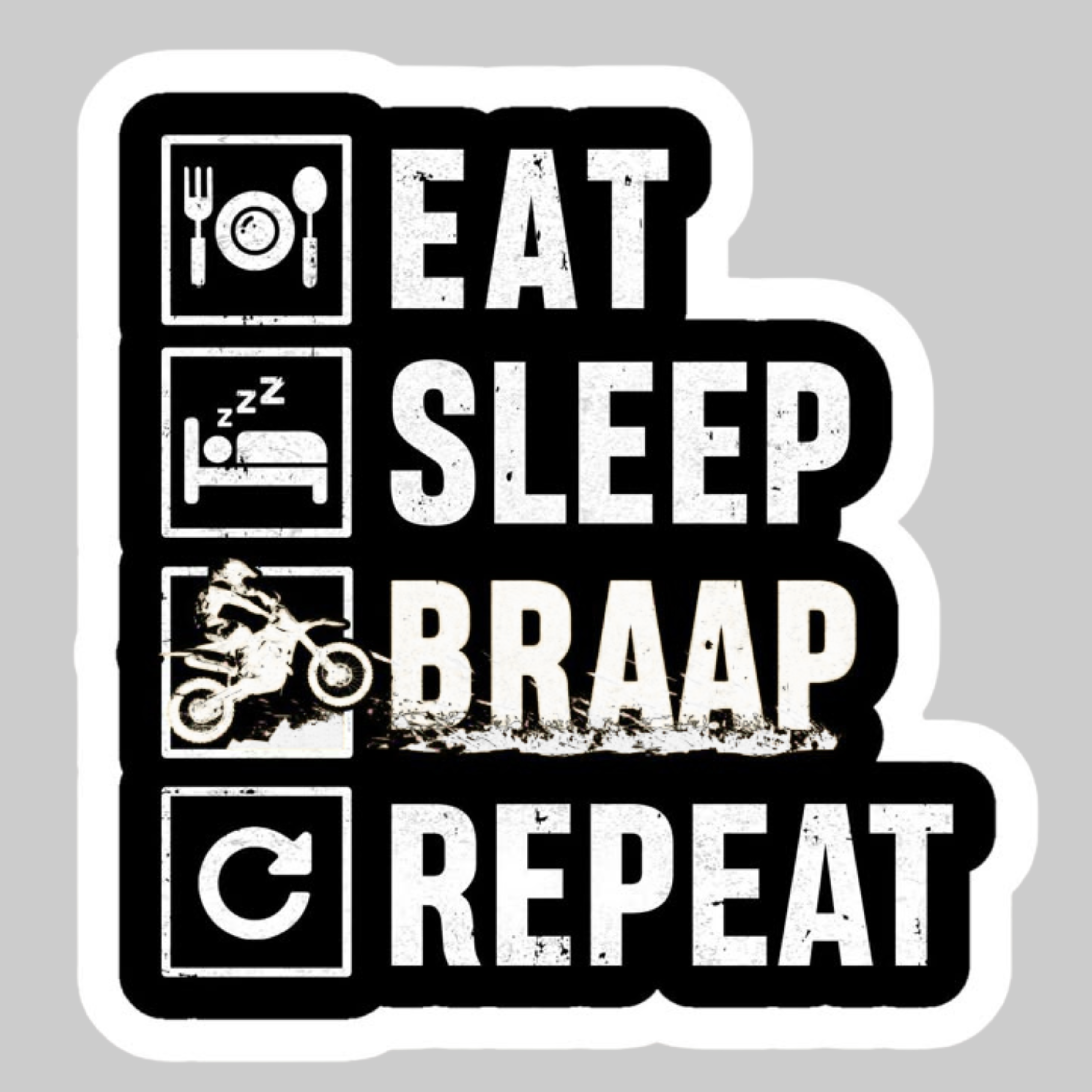 Eat Sleep Braap Repeat | Iron-on Patch | Biker's Creed