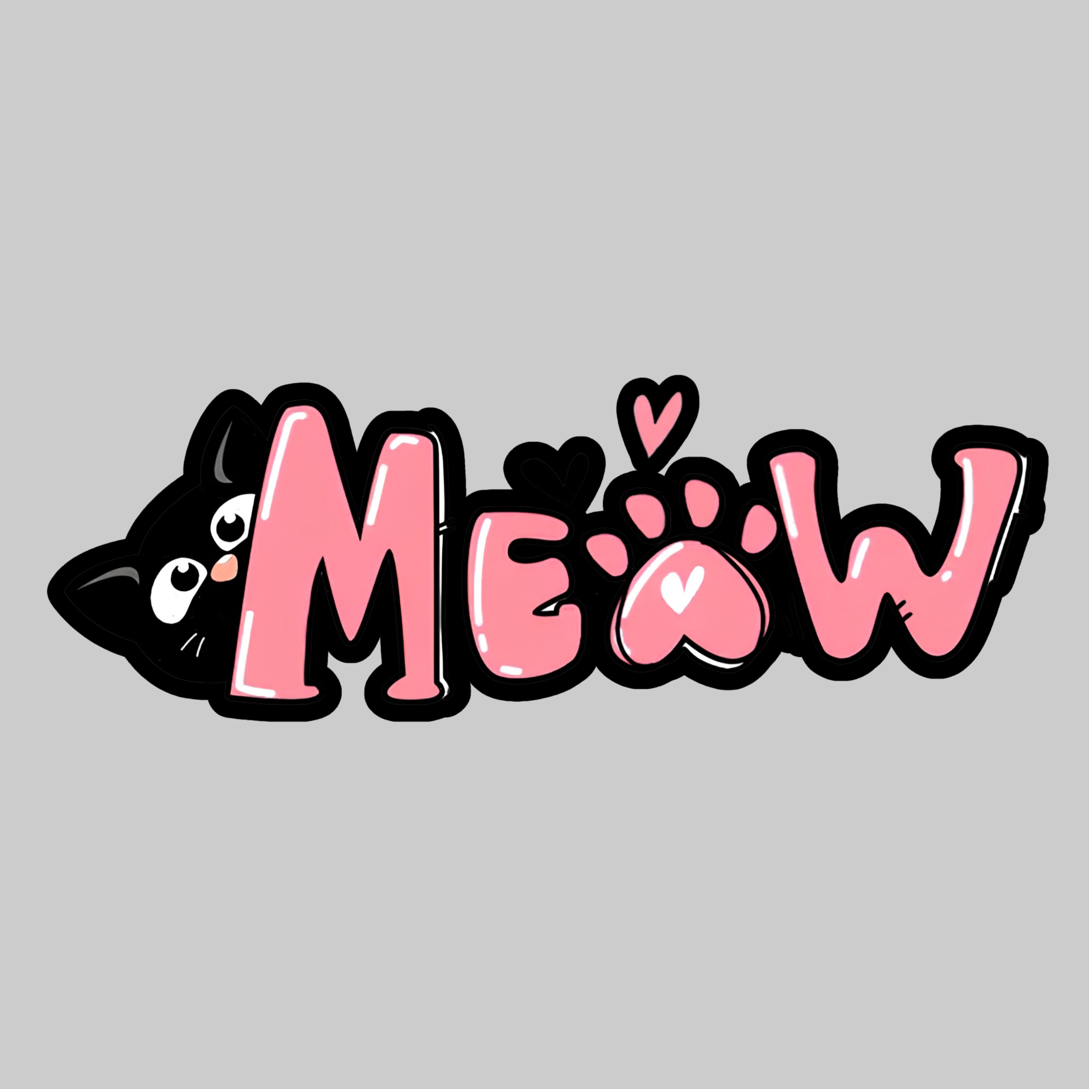 Meow | Iron on patch | Cute Cat