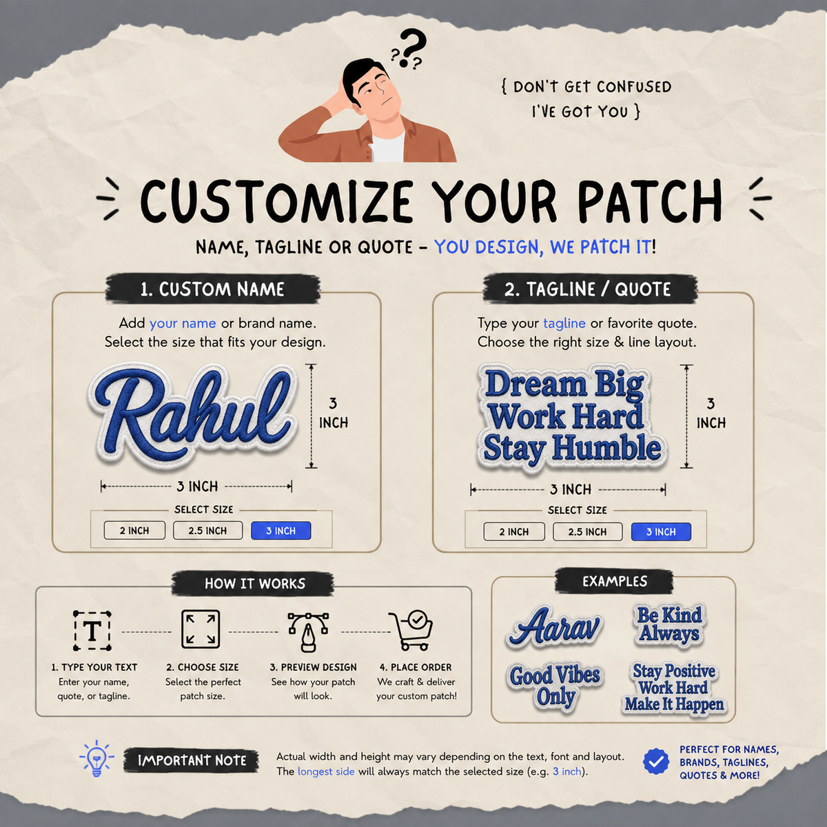 Customise Your Own Text | Iron-on Patch Pop Patches